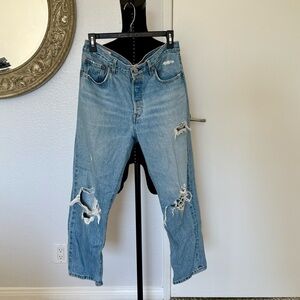 Levi’s 501 Distressed High Waisted Jeans